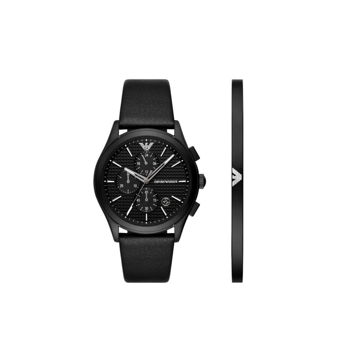 Emporio Armani AR80070 Men's Watch 42 Mm Black Gift Set